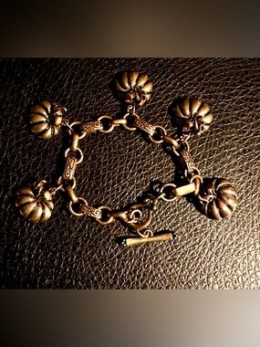 Vintage-Inspired Copper Tone Charm Bracelet